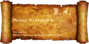 Mezey Alexandra névjegykártya